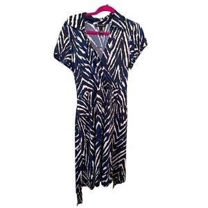 INC‎ Dress Women's Large Beige Floral Polyester Stretch Round Neck Long Sleeve